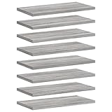 HETFTJN Regalboden Bilderleiste Badezimmer Regal Badregal - Wandregale 8 STK. Grau Sonoma 40x20x1,5 cm Holzwerkstoff für Küche Büro Wände Arbeitszimmer