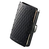 I-CLIP Original Geldbörse mit Münzfach - Leder Portemonnaie - Herren - Kreditkartenetui mit Geldklammer - hochwertiger Geldbeutel - Slim Wallet - Black mit schwarzem Rahmen