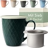 KIVY Große Teetasse mit Deckel und Sieb - 650ml - XXL Tasse Groß - Teetasse mit Sieb - Teetasse Groß - Jumbotasse - Tasse mit Deckel - Teebecher - Teetassen - Große Tasse XXL - Tee Tassen Gross