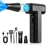Elektrische Staubgebläse, 3-Gang 150000 U/min Compressed Air Duster, Cordless Wiederaufladbar Druckluftspray PC Reinigungsset Mit 7500mah Akku für Car,Laptop,Tastatur,Auto,Bürogeräte,Sof