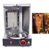 DAOHHFO Dönergrill Gas Dönergrill für Zuhause Kebab Machine Gyros Grill 22V Vertikaler Elektrogrill Döner 295×295×490 MM, Rotissiere Kebab für Hähnchen Truthahn Tacos Kebap, Edelstahl