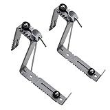 Spetebo Blumenkasten Halter grau bis 50 kg individuell verstellbar - 2er Set - Metall Halterung für Balkongeländer von 4-12 cm - Geländer Mauer Pflanzkasten Haken variabel