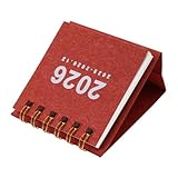 Gadpiparty Mini Tischkalender Rot Stehender Wochenplaner Tragbarer Kalender für Büro Home Dekoration Minimalistisches Kalenderornament