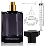 Nadinsta 100ml Portable Parfümzerstäuber Nachfüllbar Leer, Parfüm Sprayer Abfüller mit Pipetten und Trichter, Parfüm Zerstäuber Sprühflasche Schwarze Tinte für Unterwegs, Glasparfümfläschchen