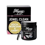 Hagerty Jewel Clean Schmucktauchbad für Edelsteine Gold Platin 170 ml I Effektiver Schmuckreiniger Diamanten Saphire Rubine I Schmuck-Reinigungsbad für erneuerten Glanz I mit Korb und Bürste