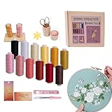 Nähgarn-Set, 53-teiliges Nähmaschinengarn-Sortiment – Nähwerkzeuge, Stickzubehör für Quilten, Anfänger, Zuhause, Erwachsene, Schule, Outdoor