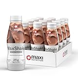 MaxiNutrition MaxShake Protein Milchshake Schokolade, 12x 330ml, cremiger Eiweiß-Shake für unterwegs, 25g Protein, low fat & low carb, laktosefrei, ohne künstliche Aromen, Made in Germany