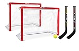 SKLZ Pro Mini Hockey Set, mit 2 Tore, 2 Schlägern und 1 Ball, eine Größe, Rot, einzigartige Größe