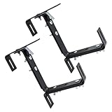 Spetebo Blumenkasten Halter Vario grau verstellbar - 2er Set - Metall Halterung für Geländer von 4-15 cm Breite - Balkongeländer Mauer Pflanzkasten Haken variabel