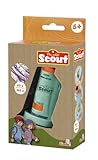 Simba 109452666 - Scout Kinder-Mikroskop ab 5 Jahre - kleines Taschenmikroskop (11 cm) mit 60-180-facher Vergrößerung, 7 Objektträgern & Licht, Forscher- und Entdecker-Spielzeug inkl. Batterien