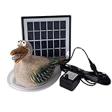 Solar-Wasserspeier Möwe für Teiche und Miniteiche - Keramik Tierfigur mit Solarpumpe - Garten und Balkondeko, Solarbrunnen