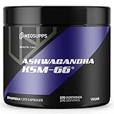 Neosupps Ashwagandha Kapseln, 270 Kapseln Ashwagandha Vegan KSM-66, Anti-Stress & Blutzucker-Stabilisierung,100% Wurzelextrakt Ashwagandha Pulver in Kapselform (Geschmacksneutral 270 Kapseln)