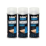 INRAL Acryllack Spray – Schnell Trocknendes Glanzend Klarlack Spray Wasserfest 3x400 ml - Idealer Sprühlack für Acryllackierung - Hitze- und Kratzfester UV Lack für Heimwerker, Handwerker und Künstler