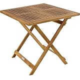 Casaria® Gartentisch Balkontisch Wetterfest Klappbar Holz 70x70cm 80kg Belastbarkeit Balkon Garten Terrasse Tisch Klapptisch Pflanztisch Akazie Braun