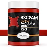 BSCPAM Leder-Balsam, 340 g, großes Volumen, Leder-Couch-Reparaturset, Möbelfarbstoff-Restaurer, Leder für Sofas, Schuhe, Leder-Couch-Farbe, schnell trocknender Lederbalsam, Rot