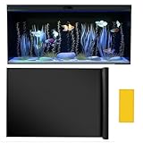 NEWHE Selbstklebende Aquarium Hintergrundfolie Schwarz 40x200cm | PET- Aquarium Rückwand mit Glatte Oberfläche | Zuschneidbare Aquarium Rückwandfolie | Aquarium Folie Rückwand Keine Verblassung
