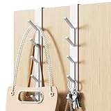 niffgaff Türhaken, vertikaler türhaken zum einhängen, kleiderhaken tür, haken zum einhängen, für Handtuch- und Kleiderbügel, Aluminium, weiß, 2er-Pack