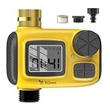 TRJZWA Bewässerungscomputer Programmierbare Tropfschlauchbewässerung mit Messingeinlass,Automatische Zeitgesteuerte Bewässerung IP55 Wasserdicht Digitales Bewässerungstimersystem mit LCD-Display