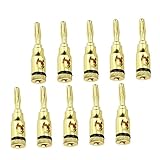 Vaguelly 24Stücke Vergoldete Bananenstecker Offene Schraube für Lautsprecherkabel Audioanschluss Hohe Leitfähigkeit Benutzerfreundliches Design für Hifi Anlagen