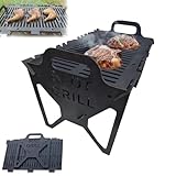 BRRDASJO Schlitzgrill – zusammenklappbarer Grill for einfache Lagerung, werkzeuglose Installation, leichtes, kompaktes, tragbares Schlitzgrillgerät, zusammenklappbar for Camping und Kochen im Freien.