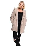Urban Classics Damen Kapuzenpullover Ladies Sherpa Jacket, Beige (Sand 208), Medium