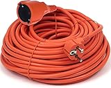 O&W Security Profi-Verlängerungskabel 20m Länge SCHUKO IP44 16A 250V Stromkabel Garten Kabel V13,Orange