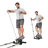 Hop-Sport Swing Stepper HS-050S Norg, Up-Down-Side-Stepper für Zuhause mit Haltegriffen, Expander & LCD-Display, Ganzkörpertraining mit einem Sportgerät