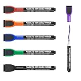 maxtek Magnetische Whiteboard Marker, 6 Farben Stifte abwischbar mit Radiergummi, Feinspitze 1–2 mm Linienbreite, Folienstifte für Zuhause, Schule & Büro (6 Stück)