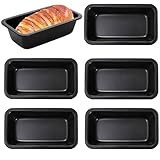 Lawei 6 Stück Kastenform Antihaft Brotbackform Rechteckig Karbonstahl Königskuchenform Kuchenform für Brot/Kuchen/Toast, 15 x 9 x 5cm