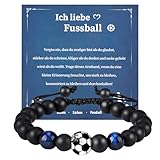 Yamitora Fußball Armband für Jungs - Naturstein Fußballarmband Geschenke für Jungen 5-10 Jahre