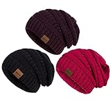 Hatromm Slouchy Mütze Damen Winter 3 Stück, Beanie Mütze Damen Herren Übergroß Warmer Strick, Damen Mütze Winter Dick für Kaltes Wetter