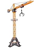 Dickie Toys - Mega Crane (120 cm) – extra großer Spielkran für Kinder von 3-5 Jahren, mit Fernbedienung, Seilwinde, Greifarm, 350° drehbar, Ferngesteuerter Kran