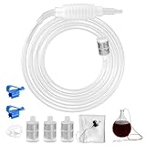 SiphonröHre Silikon, Länge 2,5M, Weinheber Abfüllschlauch, Wiederverwendbar Siphon Rohr Schlauch Filter, Mit Filterbeutel, Wasserstopp Clip, Pumpe Filter, Halteklammer, für Wein, Bier, Heimbrauen