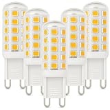 G9 LED Lampen 3W Warmweiß 580LM Entspricht 40W 60W Halogenlampen, Flimmerfrei und Nicht-DimmbarLED G9 LED Leuchtmittel, Gu9 LED Glühbirne für Wohnbeleuchtung und Dekoration, 5er Pack