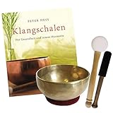 Therapie KLANGSCHALE 300-400g + BUCH Peter Hess 5-tlg Klangmassage SET. UNIVERSALSCHALE Handarbeit NEPAL. 2 x Klöppel + ZUBEHÖR. 70192-22