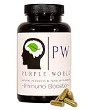 Purple World Immune Booster - 120 Kapseln - vegan, mit Vitamin C, Zink, Acerola, Ingwer, Camu Camu und Mikroalgen - Immunsystem stärken, ohne unerwünschte Zusätze