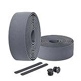 BBB Cycling Unisex-Adult RaceRibbon BHT-01 Fahrrad Lenkerband Rutschfest und Stoßdämpfend für MTB Rennrad und Urban Cycling Inkl. Abklebeband und Lenkerstopfen Grau, Einheitsgröße, 200 x 3 cm