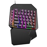 Ergonomische Gaming-Tastatur – tragbare Gaming-Tastatur, programmierbare Gaming-Tastatur für Mobiltelefone mit Handgelenkauflage, ergonomische Plugplay-Tastatur für Linkshänder