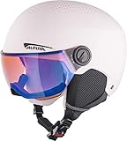 ALPINA ZUPO VISOR Q-LITE - Hochwertiger & Leichter Skihelm Mit Kontrastverstärkendem Visier Für Kinder, rose matt, 51-55 cm