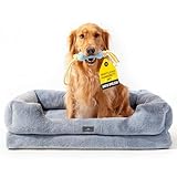 CosyK9 Orthopädisches Hundebett, 99 x 68 x 23,8 cm - Hundebett Grosse Hunde mit Rutschfester Unterseite - Waschbarer Hundekorb mit Hundespielknochen