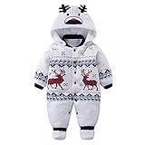 JiAmy Vine Baby Overall Strampler Winterjacke Unisex Cartoon Baby Strampelanzug mit Kapuze 6 Monate