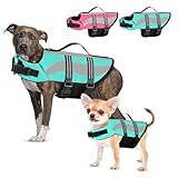 Petbank Schwimmweste Hund, Pet Schwimmweste, Verstellbare Hundeschwimmweste Hundeschutzweste mit Reflektorstreifen, Haustier Schwimmweste, Schwimmanzug mit Auftrieb für Kleine,Mittlere und Große Hunde