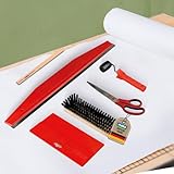 mako PROFI Tapezierset 6-teilig – Präzises Tapezierwerkzeug für saubere Schnitte, perfekte Nahtbearbeitung – Tapezierschere, Spachtel, Bürste, Abreißlineal, Nahtroller und Kleister-Rührholz