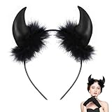 Teufelsohren Halloween Haarreif, Teufelshörner Schwarz Haarreifen, Teufel Hörner Ohren Haarschmuck, Teufel Kostüm Accessoire, Damen Herren & Kinder für Halloween Mottoparty Karneval Partys Kopfschmuck
