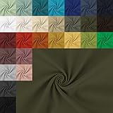 Canvas stabiler Stoff Meterware - reißfester Taschenstoff - schwerer Baumwollstoff - Baumwolle Uni - Trachtenstoff - Panama - 50 x 150 cm, Farbe: 087 Khaki