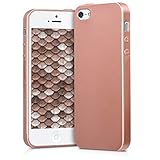 kwmobile Case kompatibel mit Apple iPhone SE (1.Gen 2016) / iPhone 5 / iPhone 5S Hülle - Schutzhülle aus Silikon metallisch schimmernd - Handyhülle Metallic Rosegold