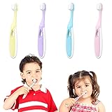 Baby Nano Zahnbürste 4 Stück Soft Weiche Kinderzahnbürste Farbe Handzahnbürste für 1-12 Jahre Kinder Fragile Gingiva Kleinkindzahnbürste mit Weichen Borsten Einbüschelbürste Toothbrush