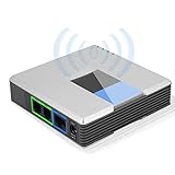 Zerone VOIP Gateway Dual Ports SIP V2 Protokoll Fax Internet Phone Adapter mit RJ 45 Kabel(EU-Stecker)