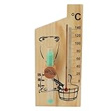 HUAOSN 2 In 1 Sauna Thermometer Sanduhr, Goldene Holz Sauna Thermometer Sanduhr mit15 Minuten Sanduhr für Saunaräume