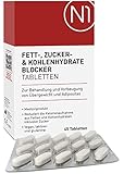 N1 Fettblocker + Zucker & Kohlenhydrate-Blocker Medizinprodukt zur Behandlung & Vorbeugung von Übergewicht - Diät, abnehmen Tabletten schnell